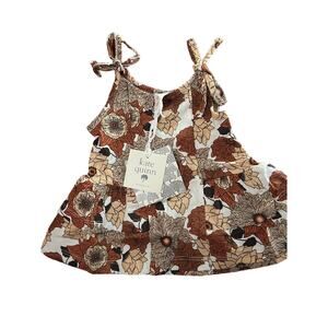 NWT Kate Quinn Vintage Yarrow Floral Spaghetti Strap Double Ruffle Top 3-6m